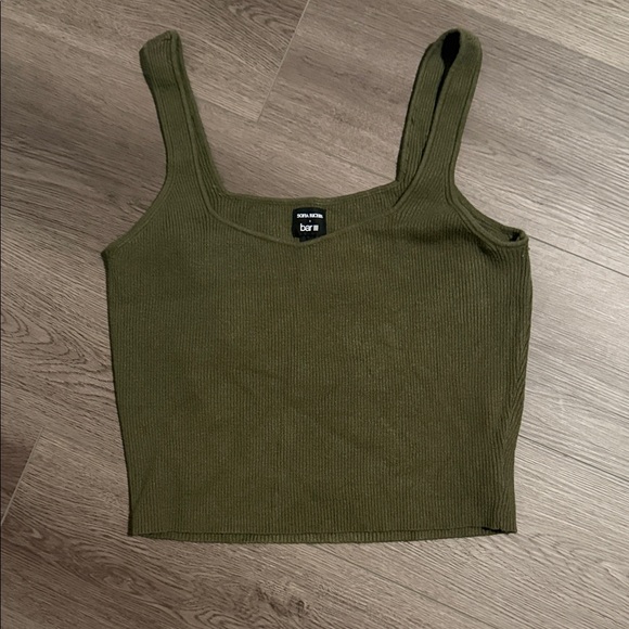 Bar III Tops - BarIII Khaki Ribbed Tank Top